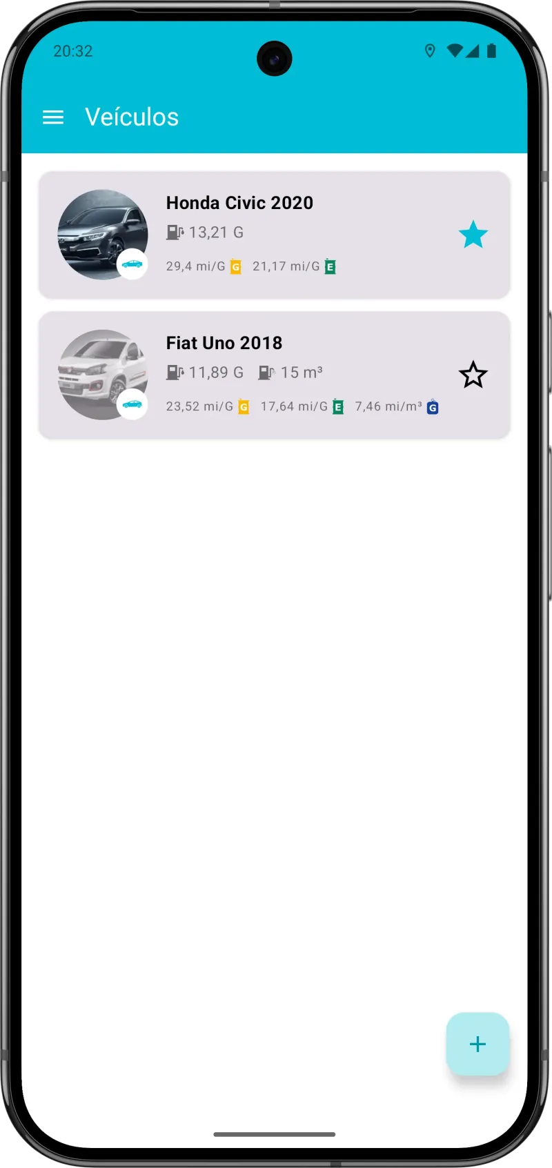 Gerenciamento de múltiplos veículos no app Meu Carro